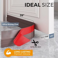 2 Pack Door Draft Stopper, Under Door Sweep for Exterior & Interior Doors, We…
