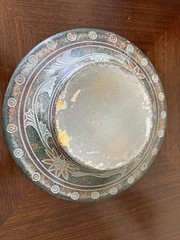 Decorative Sgraffito Handmade Ceramic Bowl Floral Pattern