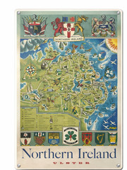 Northern Ireland Ulster Map Frederick Griffin reprint Retro 8×12 Metal Sign