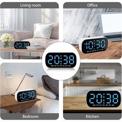 LED Large Display Electric Digital Alarm Clock with Battery Backup and Snooze