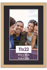 11×22 Frame Natural With Black Picture Mat For 11×22 Photo – Natural 13×24 Frame