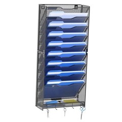 10 Tier Hanging Wall File Organizer Wall Mount Paper Document Folder 10 Pocket