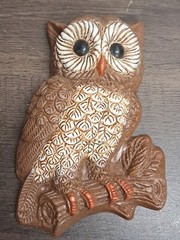 VTG Retro White Brn Owl Set Wall Plaque Foam Kitch Multi Styles Colors Listed