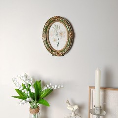 Vintage Picture Frames 4×6 Oval Green Antique Ornate Picture Frames with Embo…