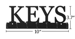Lixgifts Key Holder Wall Mounted Hooks for 10X1X3.7 inches, Black