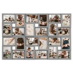 Grey 24-Opening 4×6 Collage Frame for Family Photos & Wall Decor