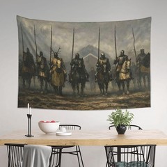 Medieval Knights Horse Tapestry 60x40in Vintage Wall Art Decor Banner