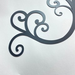 Wrought Iron Metal Scrolled Door Wall Decoration Plaque Art 24 x 9.5 inch 2mm