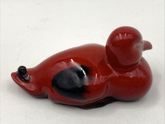 VTG Royal Doulton Flambe Small Resting Duck Figurine HN148B 3 x 1-5/8 x 1-3/4″