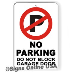No Parking Do Not Block Garage Door Sign Metal Magnetic Decal towed warning
