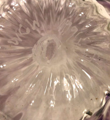 Artist Acrylic Hard Plastic Clear Purple Decorative Resin Wavy Bowl Signed 1994