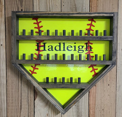 Wooden Softball Ring Holder/Display. Custom made.Tournament Rings.Softball Decor