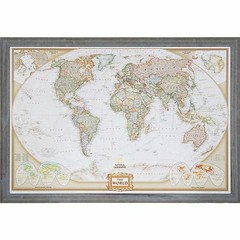 Craig Frames, Executive World Push Pin Travel Map with Pins – 24 x 36