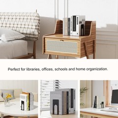 Optomni Book Ends, 3 Pairs of Small Bookends for Shelves, 3.9 x 2.8 × 5.2 in,…