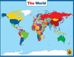 World Map Laminated Poster -Double Side Educational Poster For Kids/Adults -17 x