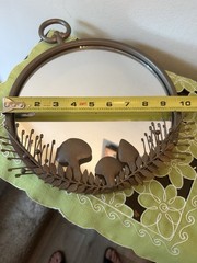Unique Metal Mirror With Mushroom Accents Wall Decor/Organic Charm 9.5”