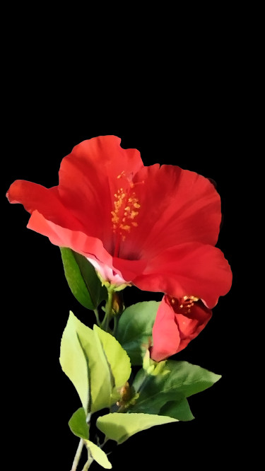 Large Red Hibiscus stem silk flowers