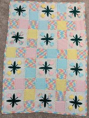Handmade Crochet 3D Flower Afghan 43″ x 63″