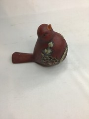 Painted Rustic Bird Statue Figurine 4 1/2in X 6in. AA
