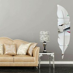 3D DIY Removable Feather Mirror Home Room Decal Vinyl Art Stickers Wall Decor US