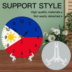 New Philippines Flag Wall Clock 12″, Silent Non Ticking Decor for Office Kitchen