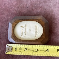 Small Vintage Mid Century Arched Wood Picture frames Holds 2 x 3 Glass Lot 2