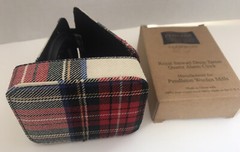 Pendleton Woolen Mills Travel Clock 100% Wool Royal Stewart Case 3”x4”x1”