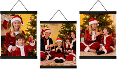 3 Pack Magnetic Poster Hanger Frame 12 Inch Black,12X16 12X18 12X20 12X24 Wood M