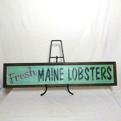 Crafted Wood Maine Lobsters Hanging Sign Wall Decor 25″x 5.5″ New England