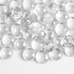 Clear Glass Beads for Vases Filler, Flat Glass Pebbles and Marbles for Floral