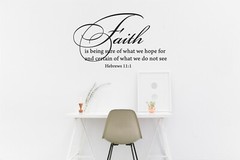 Hebrews 11:1 Faith Wall Decal Inspirational Bible Verse Vinyl Sticker for Home