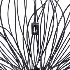 26 In. X 26 In. Metal Black 3D Wire Floral Wall Decor with Crystal Embellishment