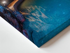 Serene Cave Interior Featuring Dramatic Rock Formations With Elongated Wall Art