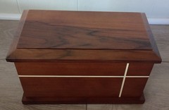 AspenStudio Handcrafted Walnut Cross Wooden Urn for Cremation Human Ashes
