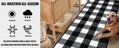 Buffalo Plaid Rugs 2′ x 8′ Black and White Check Rug, Non Slip Indoor/Outdoor