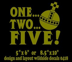 Monty Python Quote Decal One Two Five Holy Hand Grenade funny vinyl car sticker