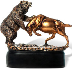 Bull and Bear Statue – Wall Street Bronze Figurine Stock Market Gift Decor
