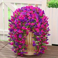 4PCS Artificial Morning Glory Vines UV Resistant Hanging Flowers Outdoor Decor