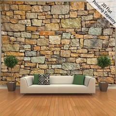 1pc – Extra Large Brick Wall Tapestry – HD Digital Print Polyester Fabric, Rusti