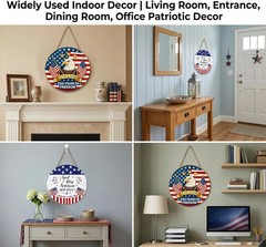 250th Anniversary 4th of July Decorations Double-Sided Patriotic Wooden Sign Bal