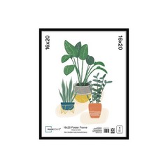 16×20 Basic Black Poster Frame Rectangle Display Vertical Horizontal Lightweight