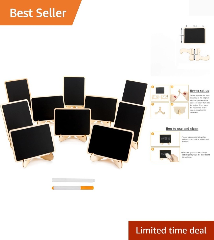 Small Rectangle Chalkboards – 4″ x 3″ Mini Signs for Parties & Decorations