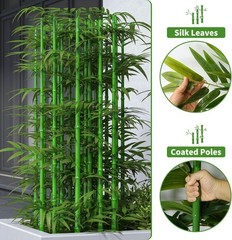 5ft Artificial Bamboo Tree 10 Pack, Fake Bamboo Plant Trees Indoor Outdoor