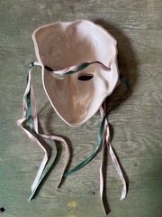 Vtg About Face Clay Art Ceramic Wall Mask San Francisco USA Ribbon Art Deco