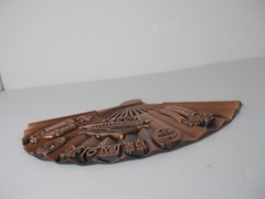 Vtg Home Decor Metal Korea Fan Wall-Hanger 10 1/2″L x 6 1/4″H Free S&H
