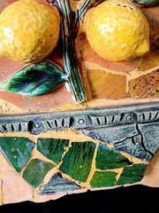 Vintage Italian Style Yellow Lemon Tree Hanging Wall Art Plaque 15″ x 15″