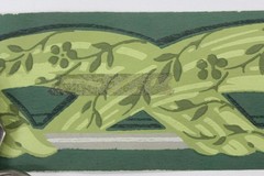 Vintage Green Woven Vine Wallpaper Border, Cottage Decor