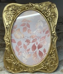 Oval Picture Frame 5X7 Gold Floral Design Vertical Or Horizontal Rachel Zoe New