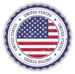 United States Of America Flag Grunge Rubber Stamp Car Bumper Sticker Decal
