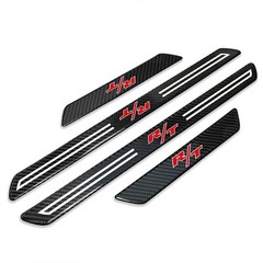 Dodge R/T Logo Real Carbon Fiber 4 Pcs Door Sill Kick Plates